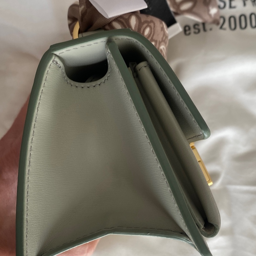 Golden Goose Mini Top-Handle Bag in Light Gray with Gold Hardware - Picture 8 of 12
